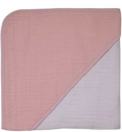 WÖRNER SÜDFROTTIER Muslin-badehåndklæde med hætte i lyserød laksefarvet erika