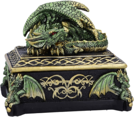 Emerald Hoard Dragon - Detaljrik Smykkeskrin med Drage Motiv 13,5 cm