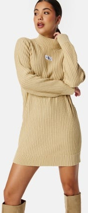 Calvin Klein Jeans Washed Monologo Sweater Dress AAT Warm Sand M