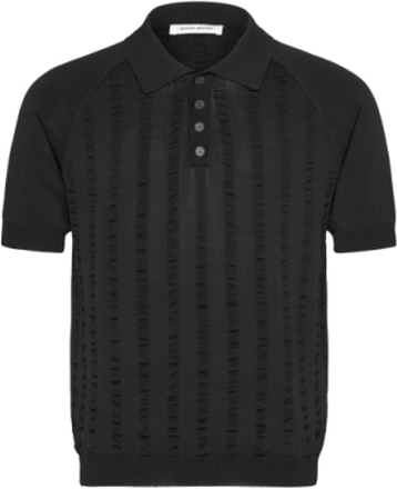 Troy Polo Knit Ss Designers Knitwear Short Sleeve Knitted Polos Black Wood Wood