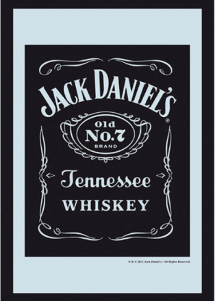 Inramad Spegel med Motiv - Jack Daniel's Logo - 22 x 32 cm