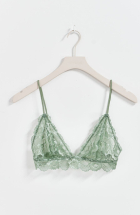 Gina Tricot - Lace bralette - Rintaliivit - Green - L - Female