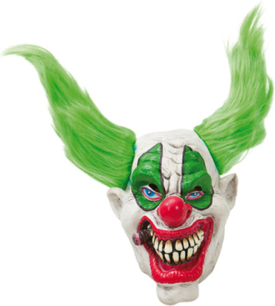 Smoking Clown - läskig clownmask med hår