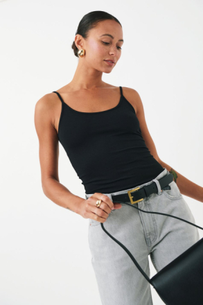 Gina Tricot - Basic strap singlet - Topit - Black - XXS - Female