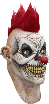 Horror Punk Clown - Heltäckande Lyx Latex Mask med Hår