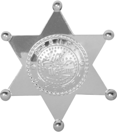 Silverfärgad Western Sheriffstjärna