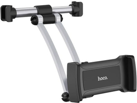 HOCO Mobil & Tablet Holder Til Bil (Nakkestøtte) - Max Tablet: 110 x 255mm - Sølv / Sort