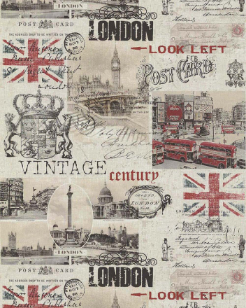 Tapet Les Aventures 21 Papper Klassisk City London Postcard SCE - Lutèce