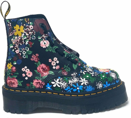 Sinclair Floral Mash Up Leather Platform Boots