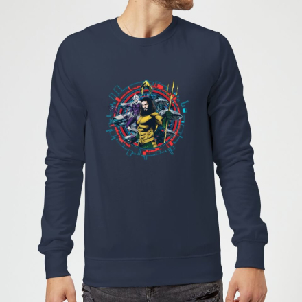 Aquaman Circular Portrait Sweatshirt - Navy Blau - L