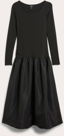 Long sleeved ruched maxi dress - Black