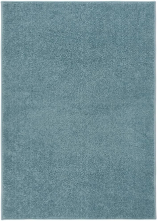 Gulvtæppe 120x170 cm kort luv blå