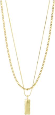 Star Recycled Necklace, 2-In-1 Set Accessories Jewellery Necklaces Dainty Necklaces Gold Pilgrim