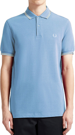 Fred Perry - Twin Tipped Polo Shirt - Lichtblauw/ Wit