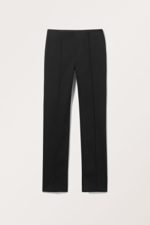 Regular waist press crease trousers - Black