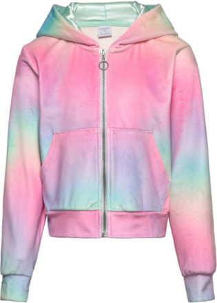 Velour Hoodie Rainbow Tops Sweatshirts & Hoodies Hoodies Multi/patterned Lindex