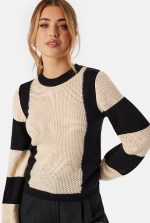 Object Collectors Item Objoni L/S knit pullover Black Detail:Sandshe XS