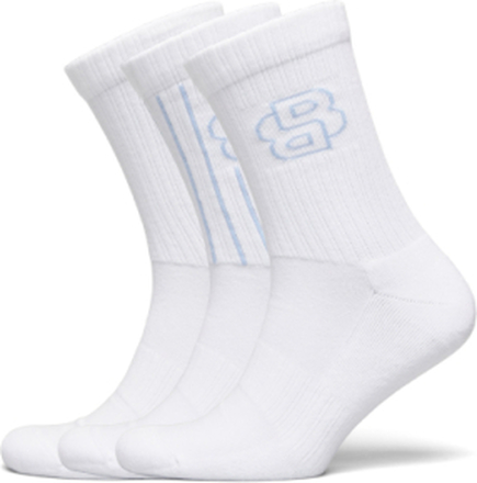 3P Qs Pinstripe Cc Underwear Socks Regular Socks White BOSS