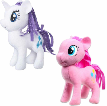 Set van 2x Pluche My Little Pony speelgoed knuffels Rarity en Pinkie pie 13 cm