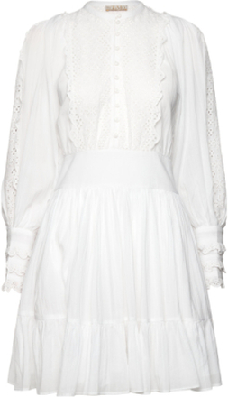 Cotton Slub Mini Dress Designers Short Dress White By Ti Mo