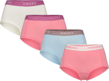 Pclogo Lady 4 Pack Solid Bc Lingerie Panties Hipsters/boyshorts Rosa Pieces*Betinget Tilbud
