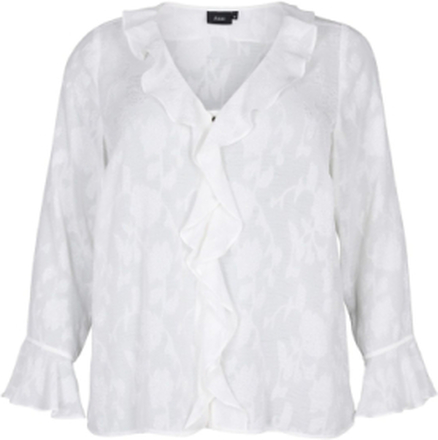 Msally, L/S, Shirt Tops Blouses Long-sleeved White Zizzi