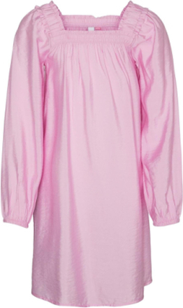 Vmjosie Ls Short Dress Wvn Girl Dresses & Skirts Dresses Casual Dresses Long-sleeved Casual Dresses Pink Vero Moda Girl