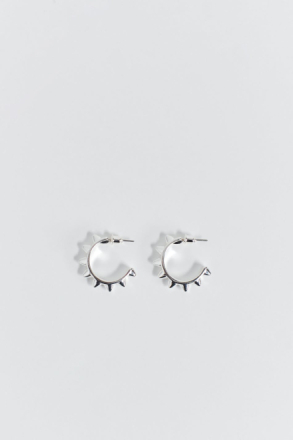 Gina Tricot - Spike hoops earrings - Smykker - Silver - ONESIZE - Female