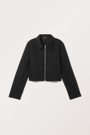 Regular Fit Cotton Jacket - Black