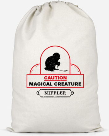Caution Magical Creature Cotton Storage Bag - Small