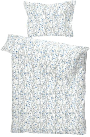 Turiform sengesæt - Linnea - Blå/hvid