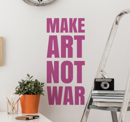 Muursticker tekst Make Art Not War