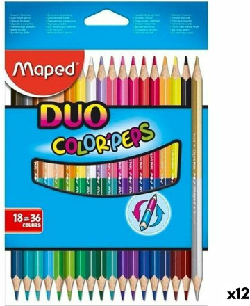 Färgpennor Maped Duo Color' Peps Multicolour 18 Delar Dubbel ände