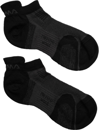 Aclima Ankle Socks 2-Pack Jet Black Treningssokker 44-48