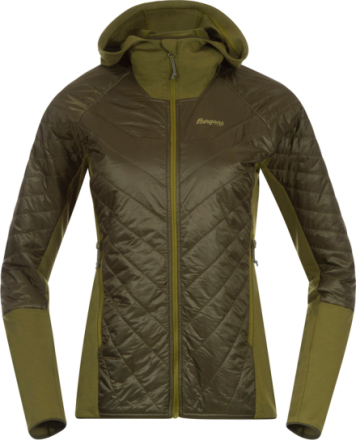Bergans Women's Cecilie Light Insulated Hybrid Jacket Dark Olive Green/Trail Green Lettfôrede jakker XS