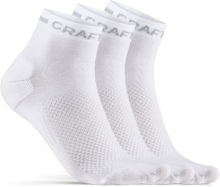 Craft Core Dry Mid Sock 3-pack White Treningssokker 43/45