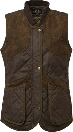 Chevalier Women's Vintage Shooting Vest Leather Brown Vadderade västar 42W