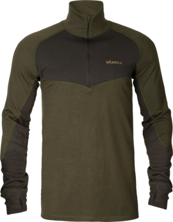 Härkila Men's Base Warm Baselayer Shirt Willow green/Shadow brown Undertøy overdel M