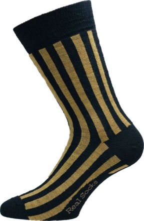 Real Socks Lightning Strike Yellow/Black Hverdagssokker 44-47