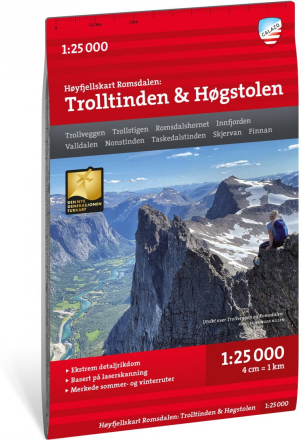 Calazo förlag Høyfjellskart Romsdalen: Trolltinden & Høgstolen 1:25 000 NoColour Litteratur OneSize