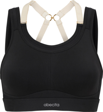 Abecita Women's Powerful Sport Bra Moulded Cups Black Underkläder B90