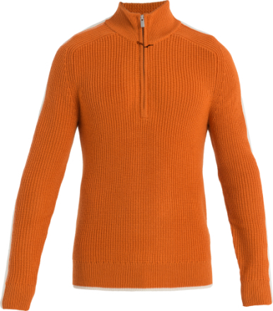 Icebreaker Men's Lodge Long Sleeve Half Zip Sweater Earth/Undyed/Cb Langermede trøyer XL