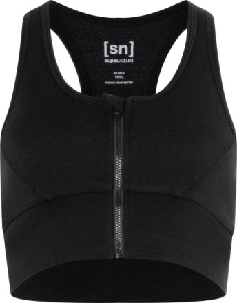 super.natural Women's Motion Zip Top Jet Black Underkläder XL