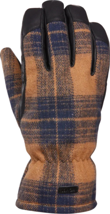 Kombi Men's Lumberjack Wool Blend Gloves Brown Tartan Friluftshansker M