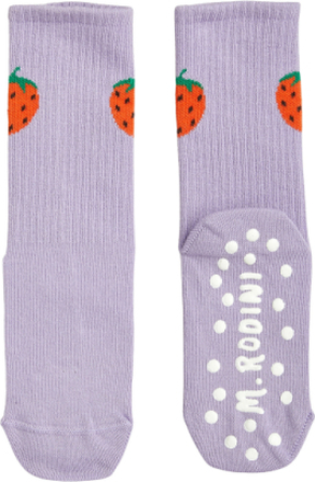 Strawberries Anti Slip 1-Pack Socks Socks & Tights Non-slip Socks Lilla Mini Rodini*Betinget Tilbud