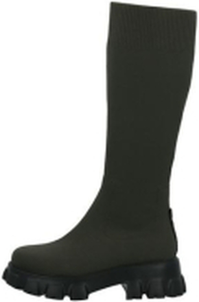 Dark Army Bianco Biaprima Knee High Sock Boot Knit Army Shoes