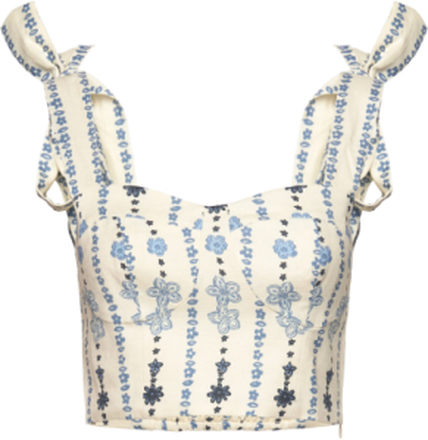 Evelyn Tie Strap Bustier Top Designers Blouses Sleeveless Blue Malina
