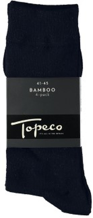 Topeco Strømper 4P Men Socks Plain Bamboo Mørkblå Str 41/45 Herre