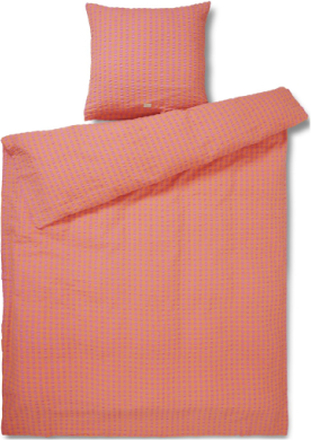 Bæk&Bølge Sengetøj 140X200 Cm Pink/Orange Dk Home Textiles Bedtextiles Bed Sets Coral Juna