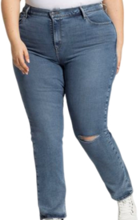 LEVI`S PLUS 724 Damen High Waist Denim-Hose Jeans im 5-Pocket-Style Große Größen 86384136 Blau